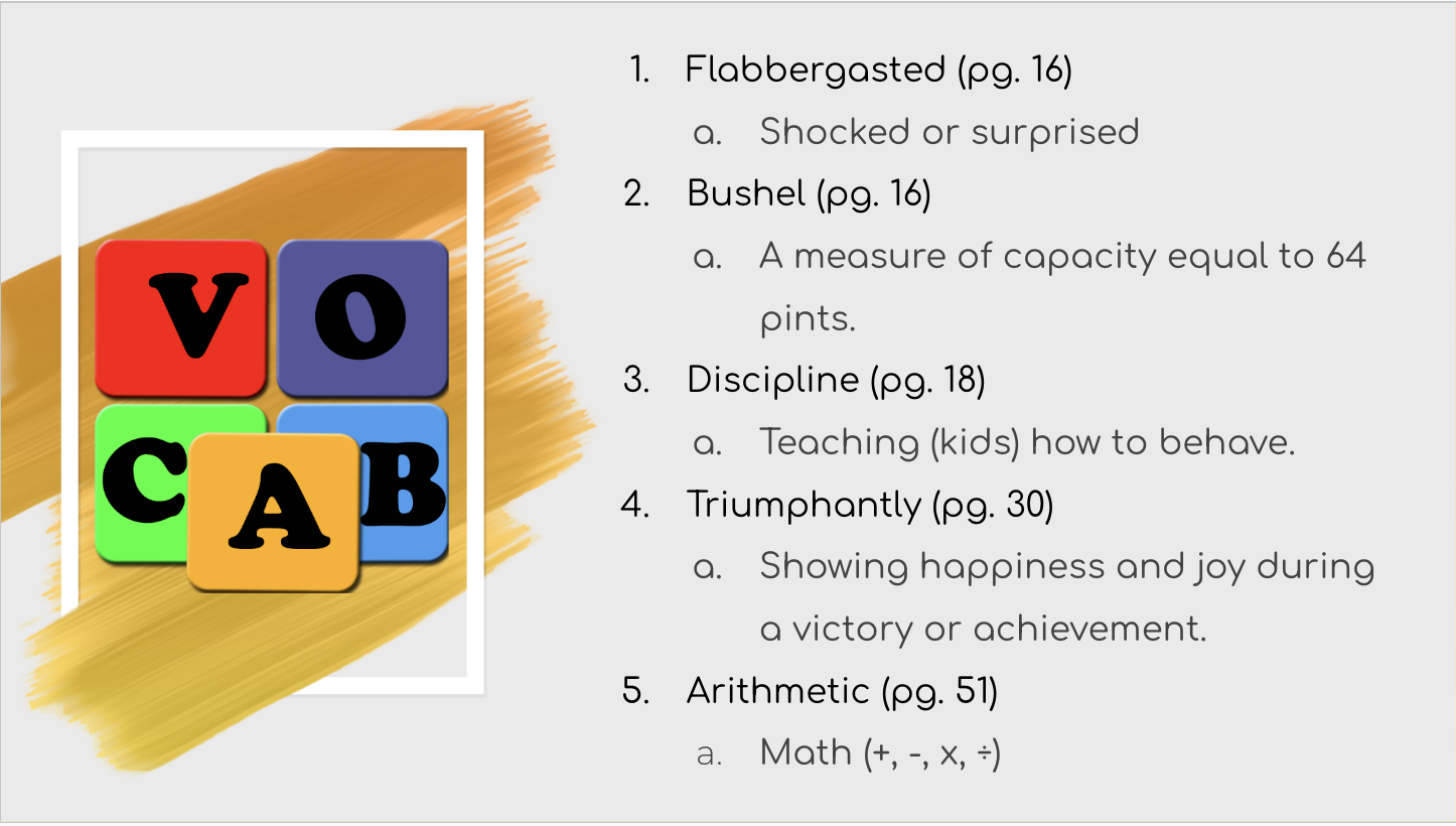 Session slide: vocabulary lesson